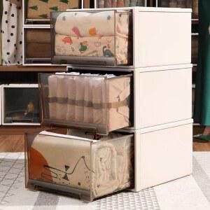 리빙박스 플라스틱 서랍형 장농 깊이 3개 박스 정리함 50 옷장정리 25 너비 수납 높이 슬라이딩 투명 30