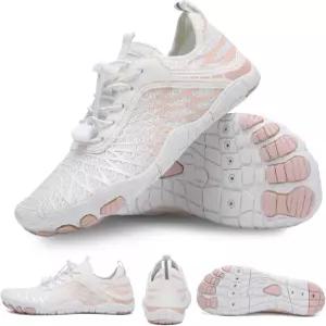 여성 및 남성용 하이킹 맨발 신발 넓은 발가락 상자 미끄럼 방지 경량 통기성이 있는 프로 워킹화