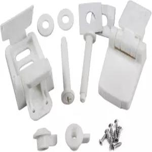 미퍼크스 변기 경첩 교체 부품 u2013 흰색 플라스틱 세트(나사 커넥터 이중 장착 슬롯 옵션 포함) 나무