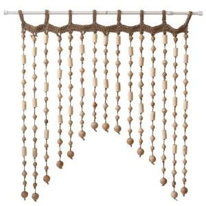 원목구슬 비즈발 공간분리 가림막 원목 투명색 분리 막대X 수공예 나무구슬하프커튼 비즈커튼