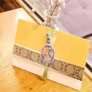 제나디자인 노랑 금빛 자수 축하 돈봉투 새뱃돈봉투