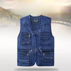 데님조끼 공구 낚시 간절기 겨울 가을 작업용 보온