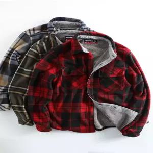 체크남방 두꺼운 복고풍 셔츠 겨울 패딩남방 오버핏 루즈핏 방한복 아우터 긴팔