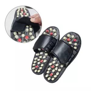 블랙 지압실내화 남녀공용 지압화 발마사지슬리퍼 거