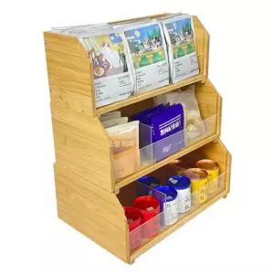 원목 티백 정리함 탕비실 수납 진열대 카페 사무실