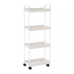 오픈형 다용도 수납 틈새정리대 플라스틱 미니트롤리 이동식트롤리 트롤리