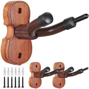 KKG 바이올린 벽걸이 걸이 로즈우드 & 비올라 스튜디오 보우 스탠드 포함 3팩, / 홈