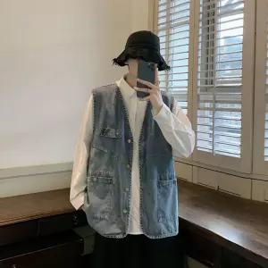 복고풍청조끼베스트 데님 빈티지 오버핏 포켓끼 남성끼 남자끼 캐주얼 데일리 여름