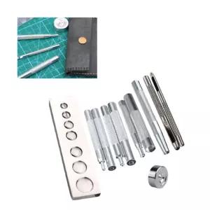 핸드메이드 가죽공예 필수 아일렛 스냅리벳 세트펀칭기 단추 세터 하도매 공구 똑딱이 가시메 수동 망치 몰