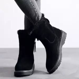 여성 겨울 스웨이드 털안감 숏부츠 미들 방한 앵클 부츠 퍼부츠 워커 커플