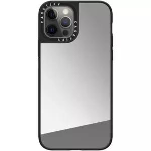 CASETiFY 미러 아이폰 12 프로 케이스 [반사형 / 1.5m 낙하 보호 맥세이프 호환] - 실버/블랙