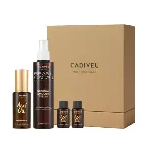 [쇼핑백 포함] 카디뷰 실키 헤어케어 세트 / 아사이오일50ml+그래듀얼스무스세럼 200ml+아사이오일10ml*2 + 쇼핑백