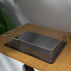 헤밀루 어워드 전시 케이스, 스포츠 , 배지, 동전, 카드, 우표, 반지, 책 및 잡지용 투명 아크릴 디스플레이 박스, 13 x 10 3 인치