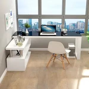 기억자책상 l자 코너 테이블 ㄱ책상 컴퓨터 게이밍 우측 조립식 서재 서랍미포함