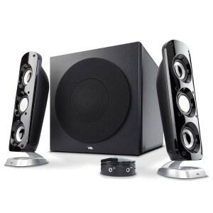 Cyber Acoustics CA-3908 2.1 멀티미디어 스피커 시스템, 서브우퍼 포함, 92와트 피크 파워, 딥 베이스, 데스크톱, 노트북, 콘솔의 음악, 영화 및 게임에 적합