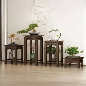 원목 화분 수납 진열대 사방 도자기 장식장 선반 탁자 식물 받침대 나무 서랍 거실