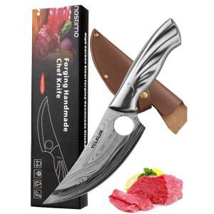 고기 절단용 보닝 나이프, 5.31인치 일본 셰프 칼집 및 선물 상자 정육점 절단기 다마스쿠스 스테인리스 스틸 가정, 야외, 캠핑용 주방 나이프