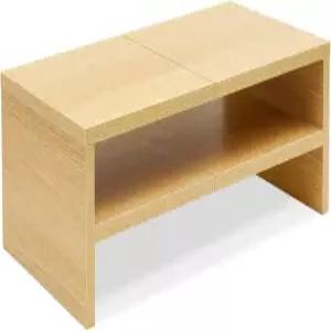 TEAMIX 2단 데스크톱 모니터 스탠드 라이저 20인치 프린터 수납 소형 TV 노트북 나무 책상 정리 선반 책장