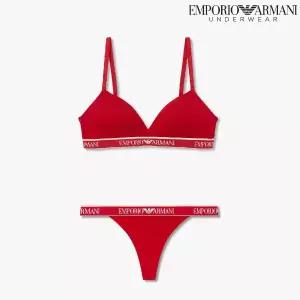 [롯데백화점]엠포리오아르마니 아이코닉 로고밴드 코튼 브라렛 티팬티세트(0825381546-10)