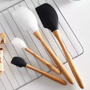 원목핸들 실리콘 스패출러 다용도 키친툴 주걱 제과제빵 스크레퍼