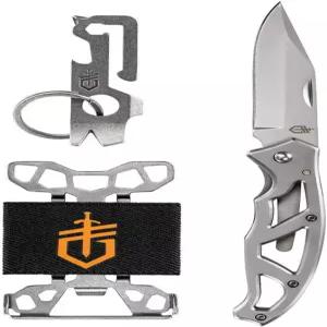 거버 파라프레임 콤보 4.13인치(10.49cm) 밀폐형 3인치(7.62cm) 스테인리스 블레이드 블랙 스틸 손잡이