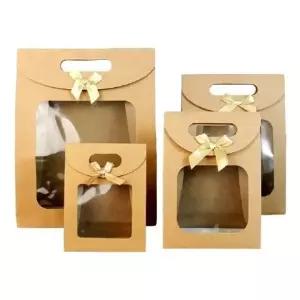 (청결공감) 크래프트투명창 쇼핑백 (소) 종이가방 투명창포장백 선물포장백