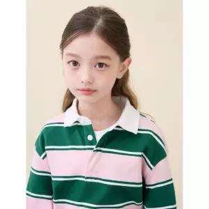 [BEANPOLE KIDS] 럭비 스트라이프 긴소매 티셔츠  라이트 핑크 (BI6141U02Y)