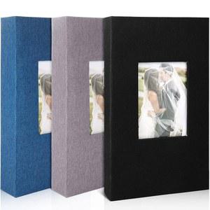 3피스 사진 앨범 4x6 300장 리넨 커버 사진집 결혼식 가족 기념일 를 위한 그림책, 3가지 색상