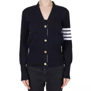 톰브라운 26SS 여성 사선완장 울 가디건 네이비 FKC207A 00014 415