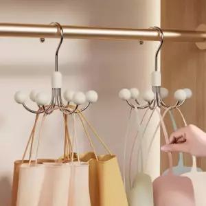 여행 멀티 행거 6개 문어발 옷걸이 회전 후크 벽걸이 가방걸이 접이식 옷장정리 도어