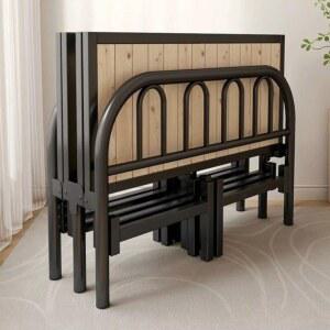 4단 접이식 철제 받침대 사무실 매트리스 더블 간이 싱글침대