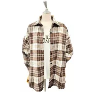 [롯데백화점]난닝구 시루팰 기모 박시 체크 남방 1225D2NB007-GD