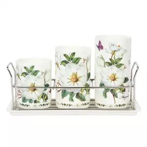 로얄에식스 목련 도자기 3단 수저통 수저꽂이 로얄엑세스 6858