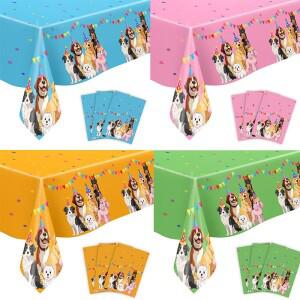 애완견 테마 테이블보 파티 용품 빙고 강아지 축하 파티 강아지 생일 파티 장식 소품