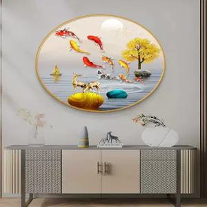 액자형 대형액자 잉어황금 큐빅 재물 행운 보석십자수