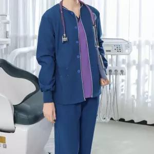 긴팔 스크럽 간호사 가디건 병원 재킷 가운 유니폼