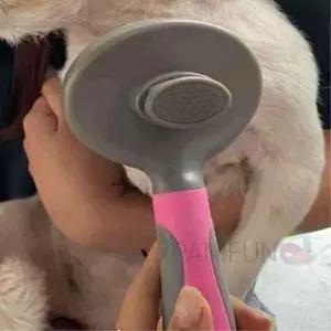 [콩심팥심]슬리커 펫브러쉬 핑크 반려동물 털빗 고양이 강아지 털관리 브러쉬
