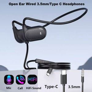 오픈 이어 유선 헤드폰 공기 전도 게임용 헤드셋 컴퓨터 노트북 휴대 전화 용 3.5mm Type-c USB 플러그 스테레오 이어폰