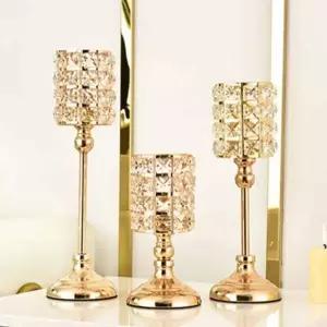 크리스탈 ZMX368Y4 골드 촛대 촬영악세서리 크리스탈촛대 인테리어자재