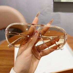 트렌드 여성용 대형 파일럿 선글라스 럭셔리 브랜드 디자이너 빈티지 빅 프레임 안경 펑크 드라이빙 쉐이드