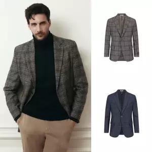 [롯데백화점]올젠 폴리 체크 프린트 자켓 ZOF4KG1304