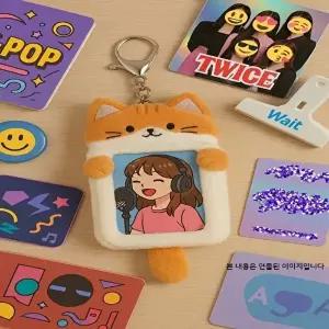 증명사진 귀여운 아이돌 털 포카홀더 키링인형 예쁜 디자인