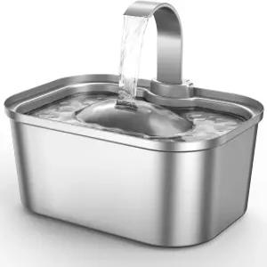 보보앤드래곤 고양이 분수 스테인리스 스틸 - 실내용 식수 물그릇 반려견을 위한 자동 급수기 내장 3+3