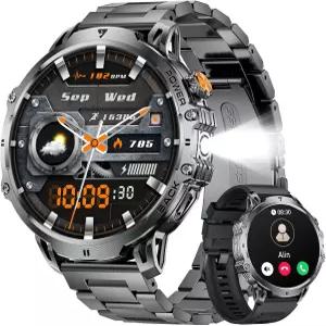 남성용 LIGE 스마트 워치 안드로이드 iOS용 응답/전화 걸기 1000mAh 배터리/플래시라이트 1.85인치 HD