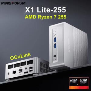 MINISFORUM X1 Lite-255 게이밍 미니 PC OCuLink AMD Ryzen 7 255 8코어 16스레드 USB4 2.5G LAN 윈도우 11