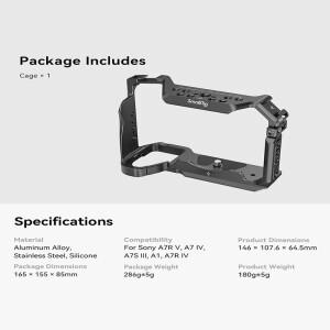 SmallRig 3667B 3669 카메라 케이지 핸들 그립 1/4인치 확장 홀 콜드 슈 소니 호환호환 A7M5/RV A7RIV A7SI