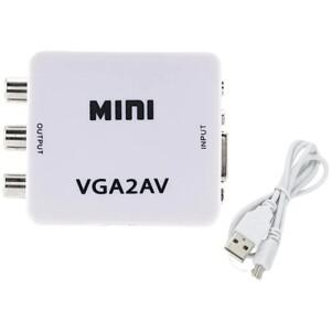 미니 소형 VGA TO AV 변환기 VGA2AV 3.5mm 오디오 RCA-VGA 비디오 PC-TV HD 컴퓨터 용