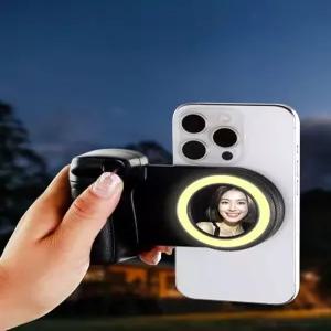 스마트폰 셀카 촬영 자석그립 셔터 led 조명 홀더 핸드폰 삼각대 보조