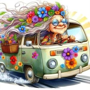 자동차 스탬프 크로스 스티치 키트 - 초보 니들포인트 카운트 키트, 패턴 치수 자수 예술 및 공예품(프레임 미포함 11CT)