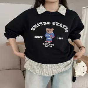 시로 체크셔츠 레이어드 맨투맨 86028 빅사이즈 여성의류